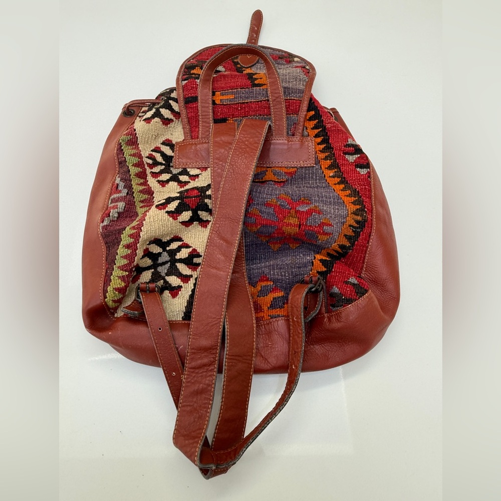 Vintage Wool Patterned Women's Backpack - image 6